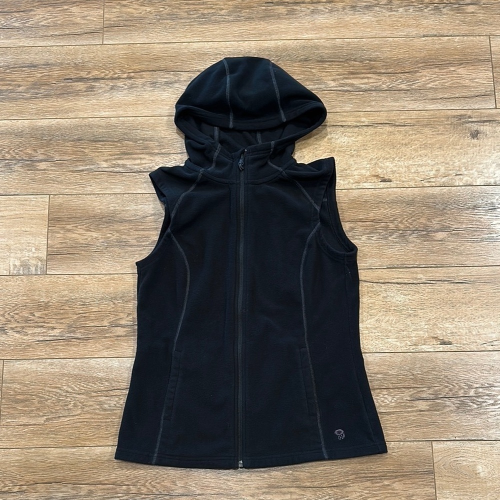 Mountain Hardware Black Fleece Hooded Women’s Vest Size Medium